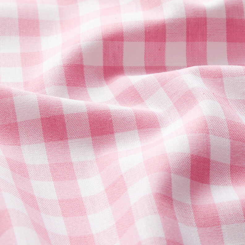 tessuto in cotone Quadro vichy 1 cm – rosa/bianco,  image number 2