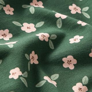 jersey di cotone graziosi fiorellini di bosco – verde scuro, 