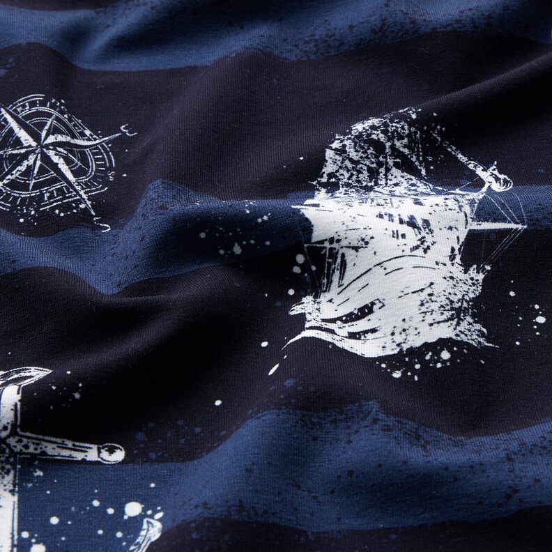 jersey di cotone Ancore e navi | Glitzerpüppi – blu marino,  image number 1
