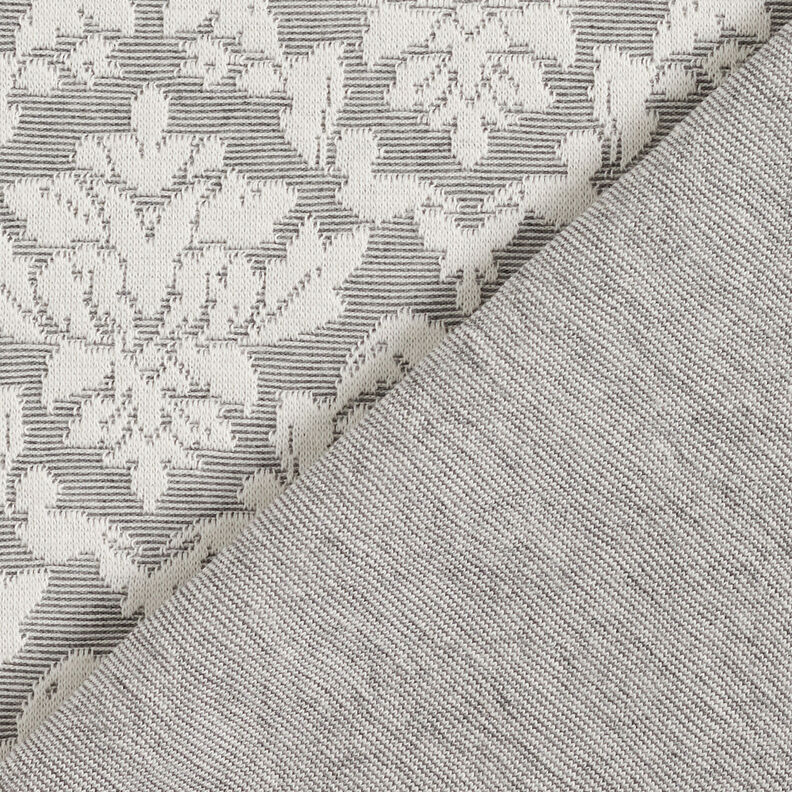 Jersey jacquard con motivi ornamentali – grigio chiaro/bianco,  image number 5