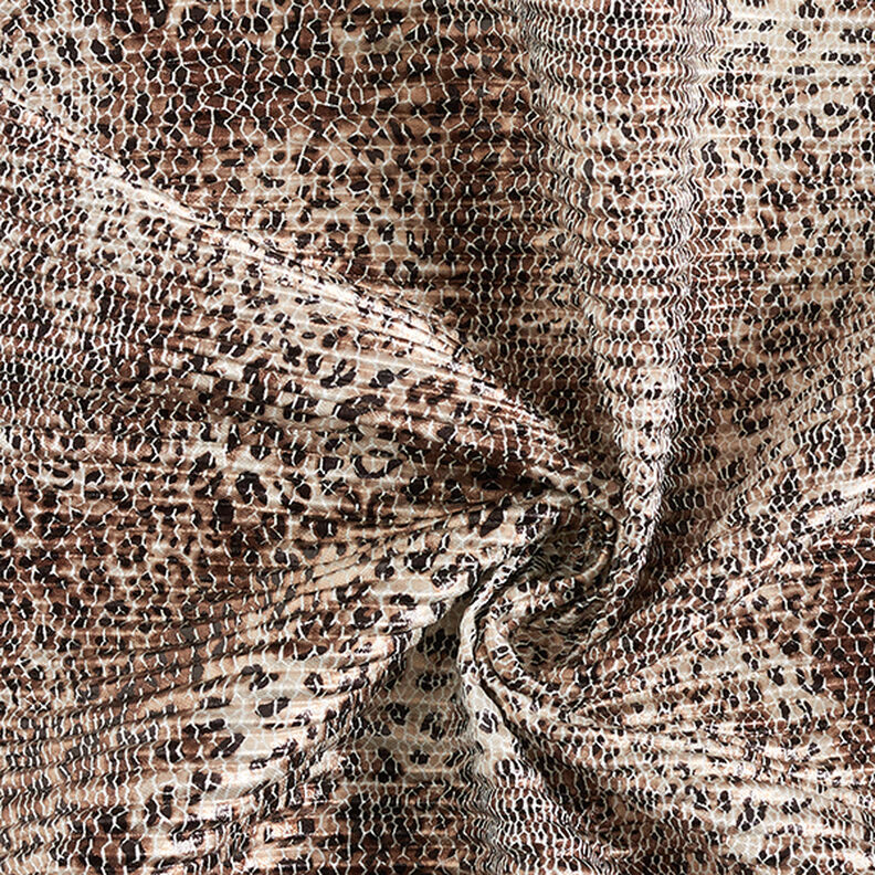 Raso plissettato con stampa leopardata – beige chiaro,  image number 3