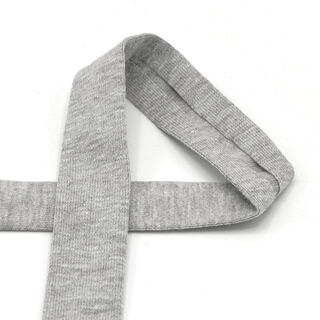 Nastro in sbieco jersey di cotone mélange [20 mm] – grigio chiaro, 