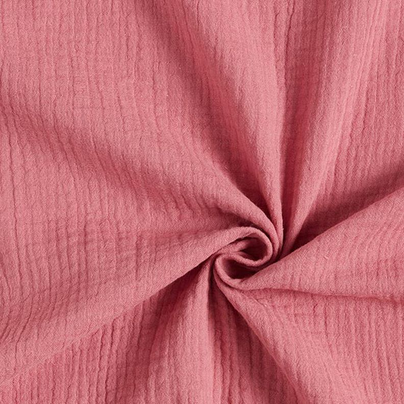 GOTS mussolina / tessuto doppio increspato | Tula – rosa anticato,  image number 1
