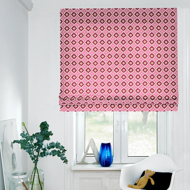 tessuto arredo tessuti canvas Aspetto ricamato – rosso Bordeaux/pink,  image number 5