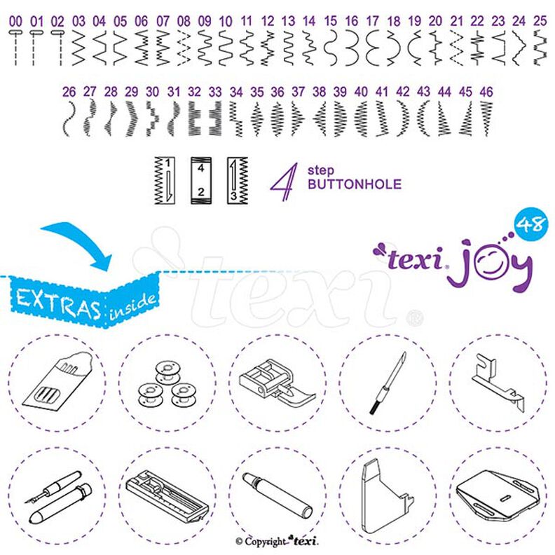 macchina da cucire per uso domestico Texi Joy 48,  image number 2