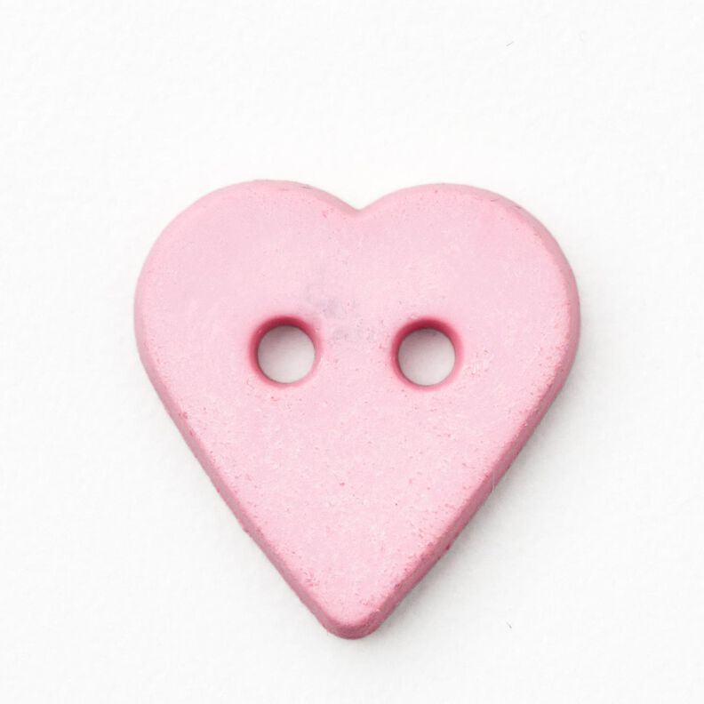 Bottone a forma di cuore [Ø 15 mm] – rosa,  image number 1