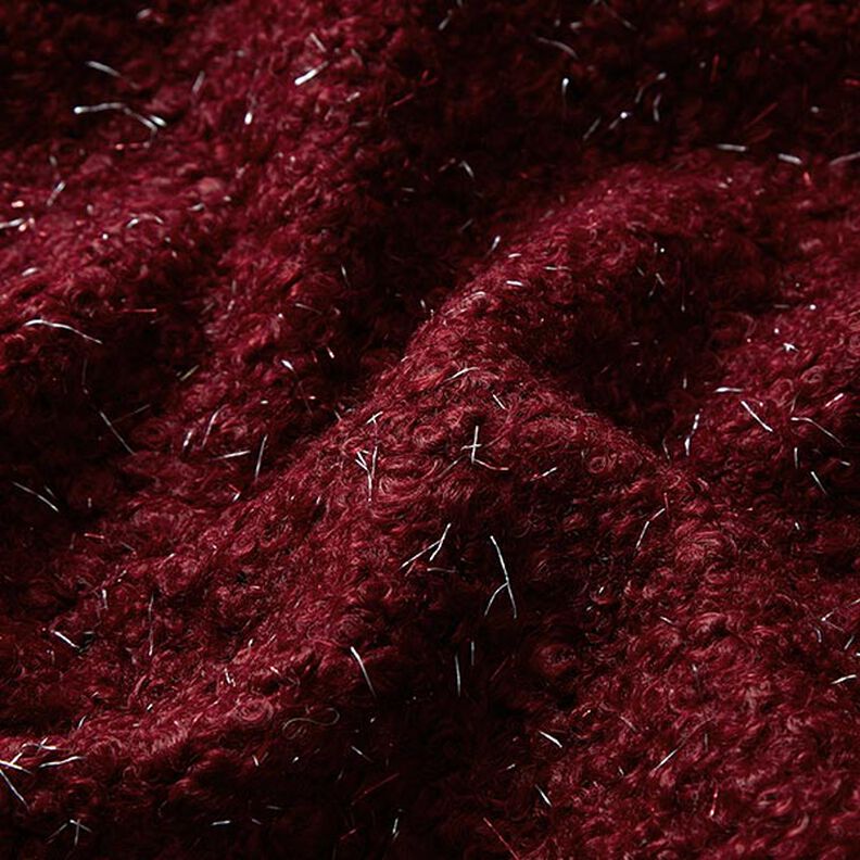 Fili lucidi lavorati a maglia bouclé – rosso Bordeaux,  image number 2