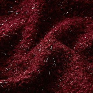 Fili lucidi lavorati a maglia bouclé – rosso Bordeaux, 