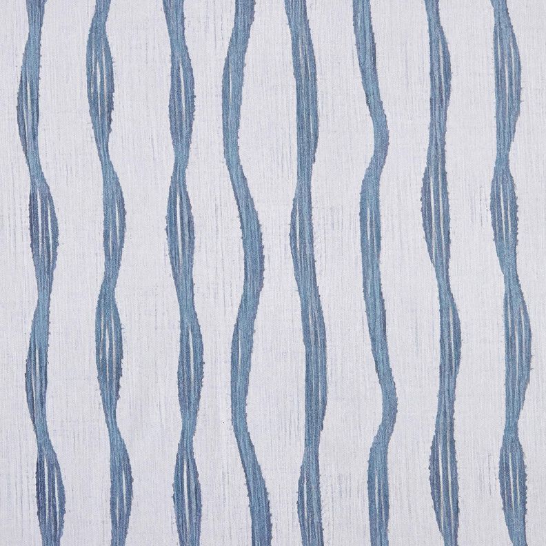 tessuto arredo mezzo panama Righe ondulate – blu,  image number 1