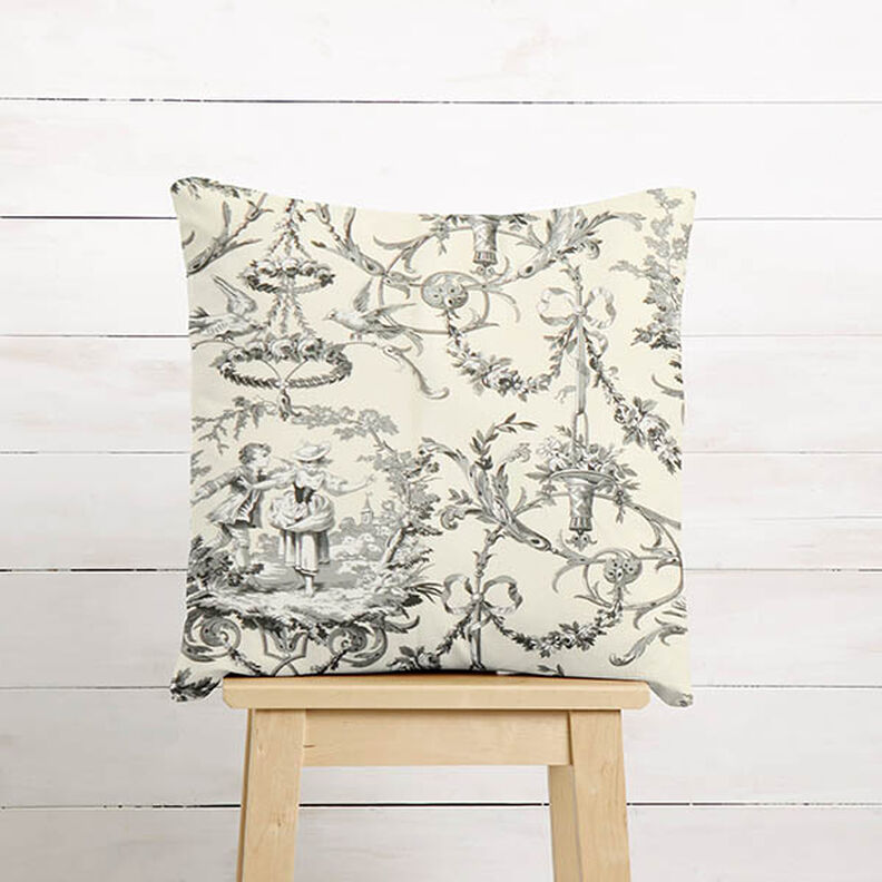tessuto arredo tessuti canvas Coppia romantica 280 cm – grigio pietra,  image number 6