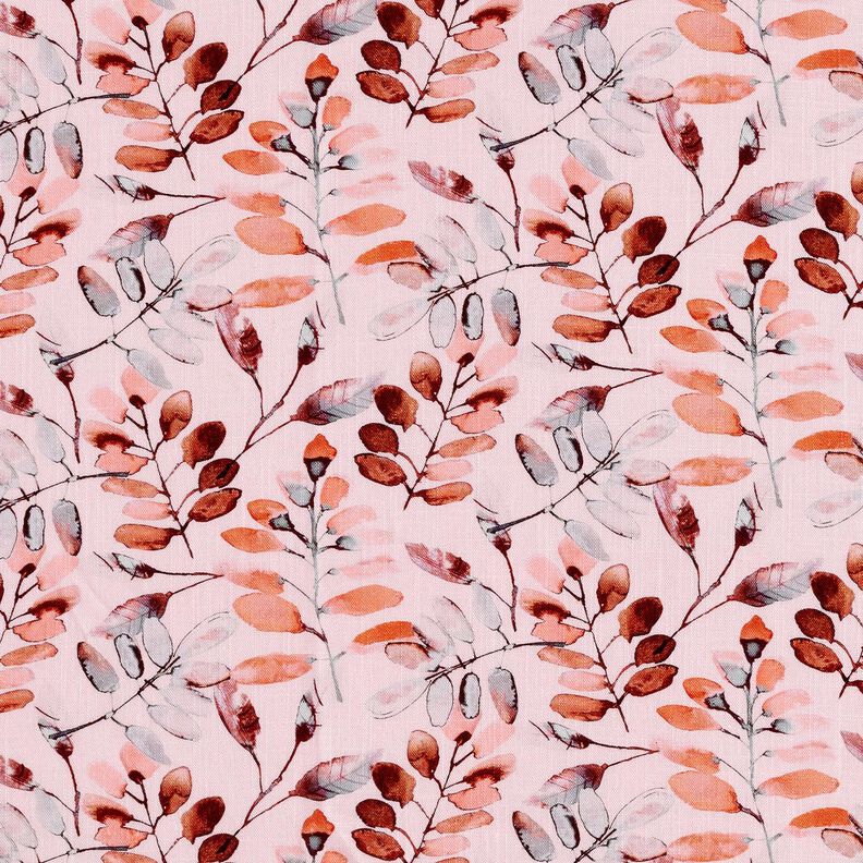 Tessuto misto lino-viscosa, eucalipto – rosa,  image number 1