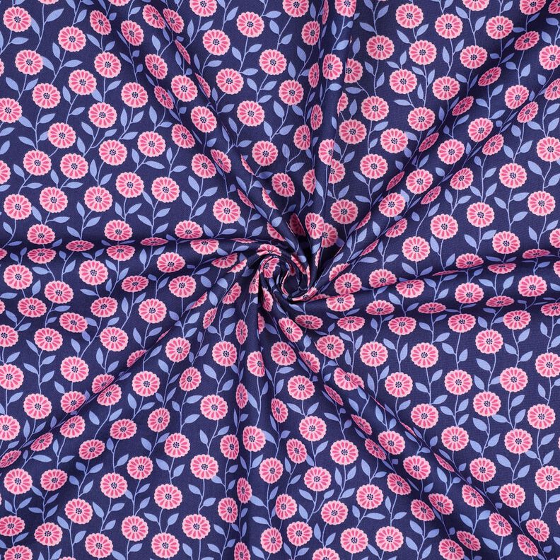 popeline di cotone Fiorellini estivi | Poppy Fabrics – rosa/indaco,  image number 3