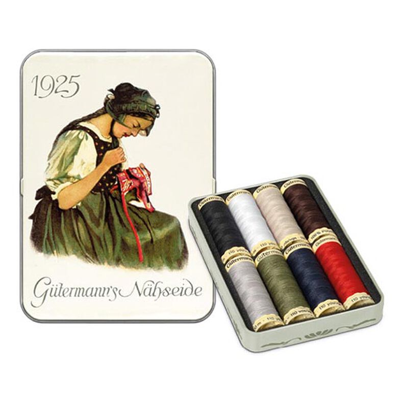 box nostalgia 1925 con set di filo da cucito Cucitutto [ 100m | 8 pezzo/i | 13 x 9 x 2 cm ] |,  image number 1