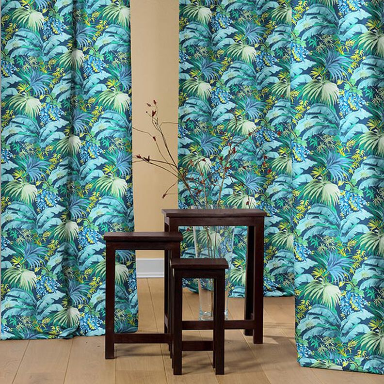 mezzo panama tessuto arredo Polinesia – blu/verde,  image number 5