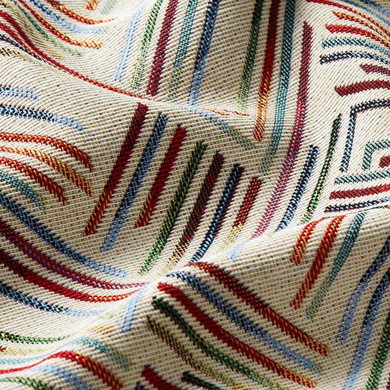 tessuto arredo gobelin Linee a zigzag – beige chiaro/blu, image number 2