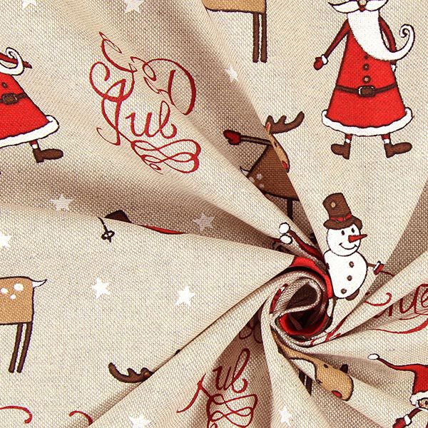 tessuto arredo mezzo panama via vai natalizio – naturale,  image number 2