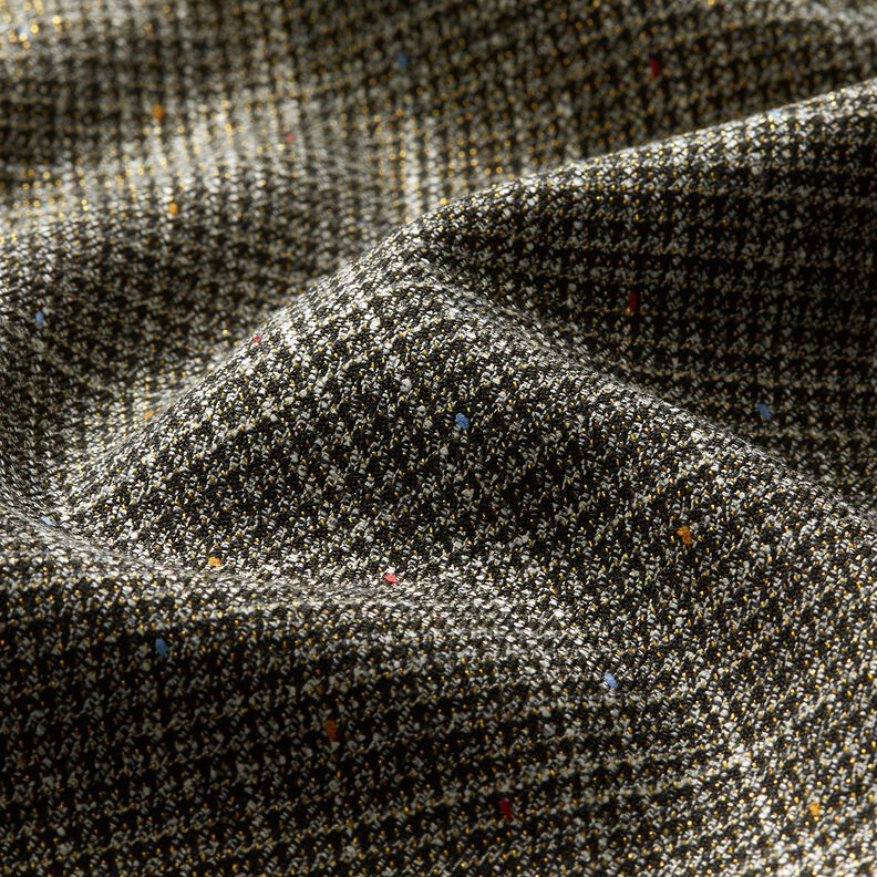Pantaloni in tessuto pregiato pied de poule glitterato – nero/bianco,  image number 2