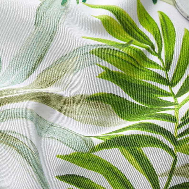 tessuto arredo tessuto canvas foglie esotiche – verde/bianco, image number 2
