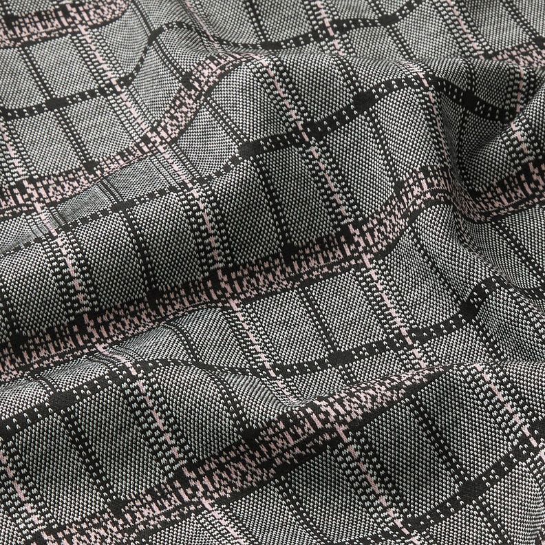 Tessuto jacquard in maglia a quadri – nero/bianco,  image number 2