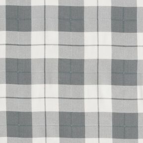 Tessuto in cotone pregiato a quadri – grigio chiaro/bianco, 