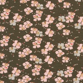 jersey di cotone graziosi fiorellini – cachi, 