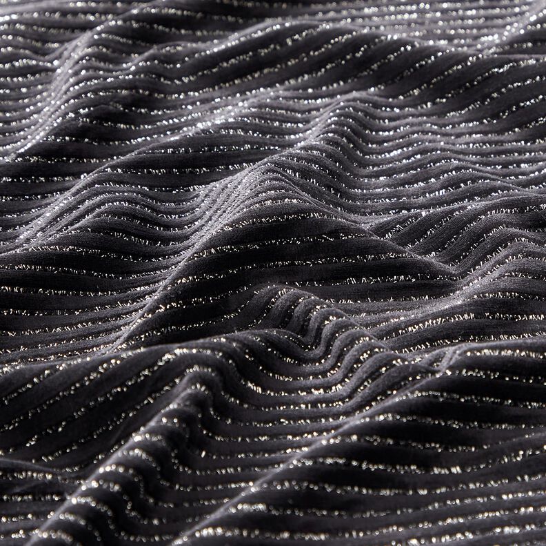 vellutino nicki righe glitter – nero/argento effetto metallizzato,  image number 2