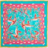 Pannello Pareo da spiaggia con pavoni e fiori – azzurro/rosa fucsia acceso,  thumbnail number 1