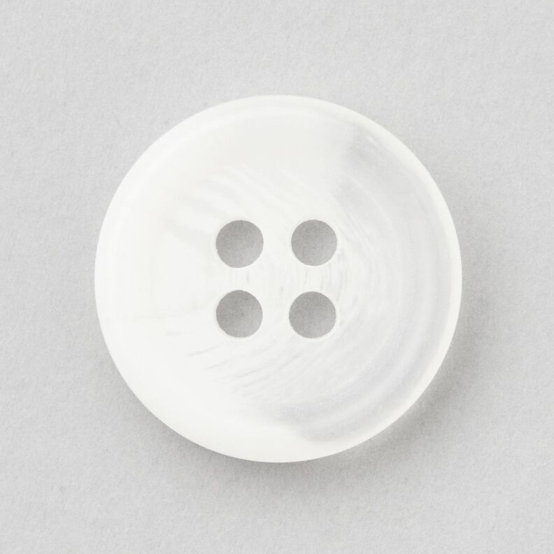 Bottone tondo a 4 fori [Ø 15 mm] – bianco,  image number 1