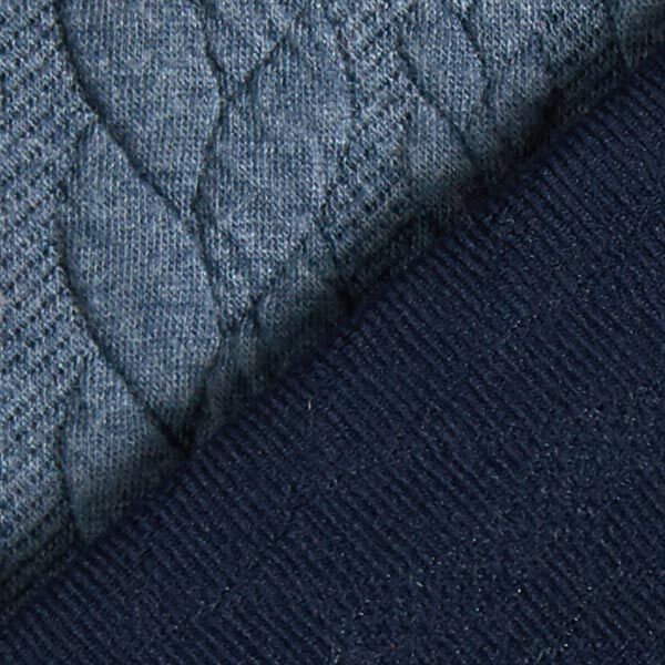 Jersey jacquard, cloqué, motivi a treccia – colore blu jeans,  image number 4