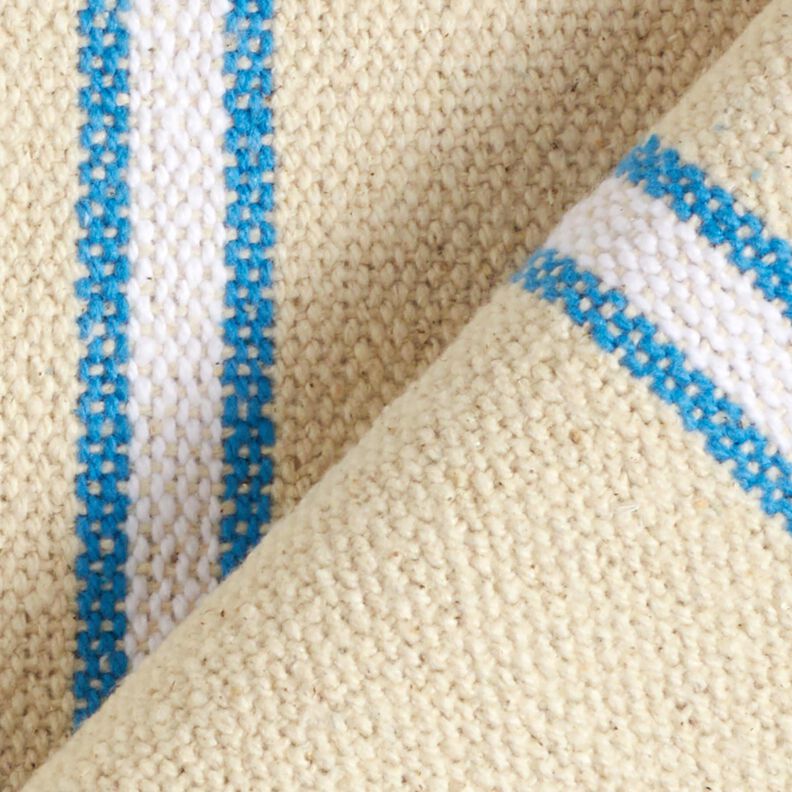 Tessuto in cotone Rustico – turchese/naturale, image number 4
