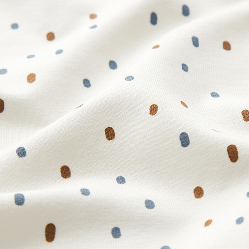 jersey di cotone Macchie di pennello  – bianco lana,  image number 2
