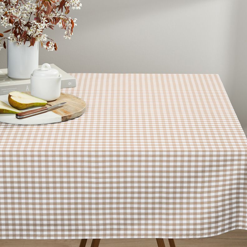 tessuto in cotone Quadro vichy 1 cm – anemone/bianco,  image number 7