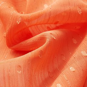 Chiffon Dobby gessato metallizzato – arancio pesca/argento effetto metallizzato, 