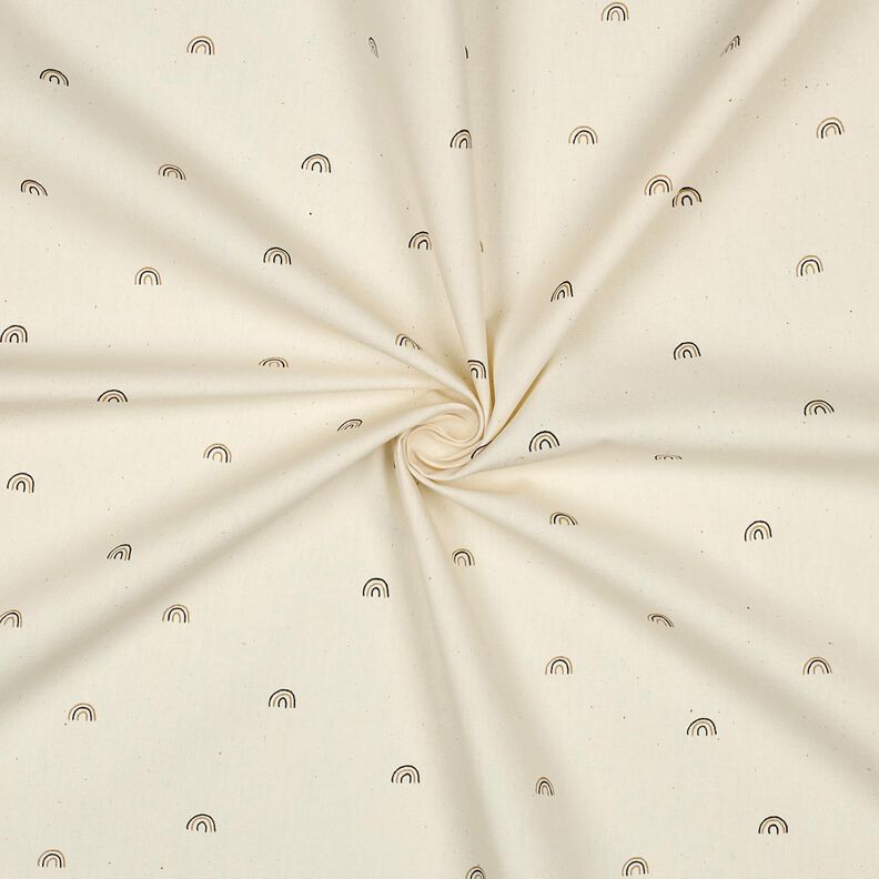 GOTS popeline di cotone Piccoli arcobaleni | Poppy Fabrics – naturale/marrone capriolo, image number 3