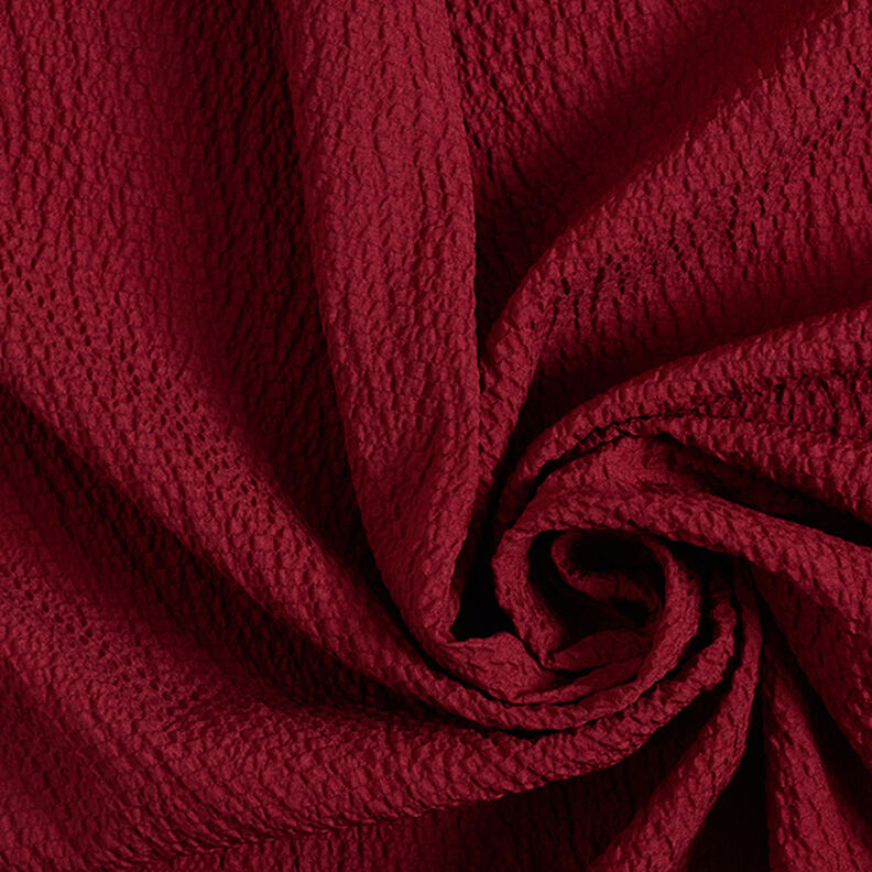 Tessuto leggero cloqué in tinta unita – rosso Bordeaux,  image number 3