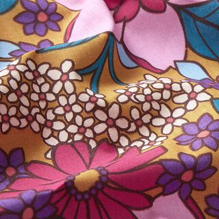 tessuto in cotone cretonne Fiori pop-art – cannella/pink, 