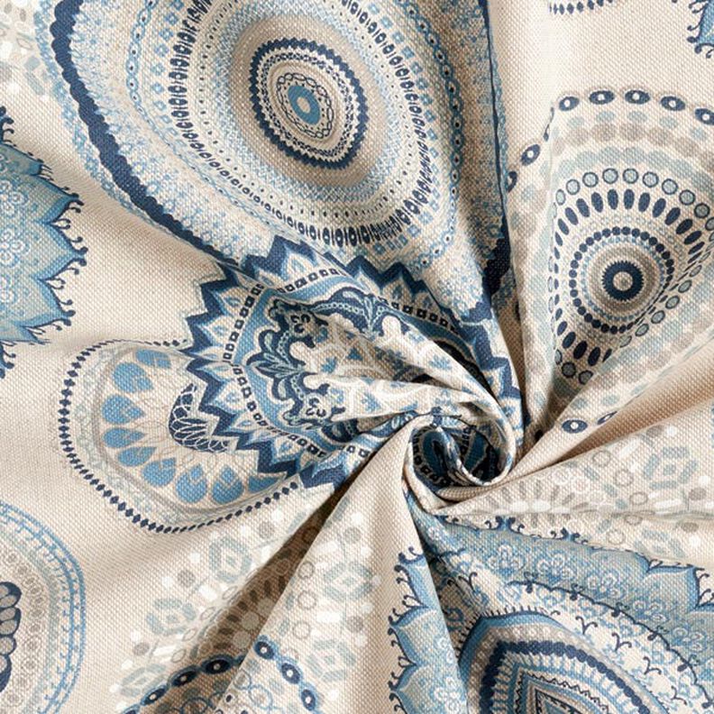 tessuto arredo mezzo panama mandala – blu, image number 3