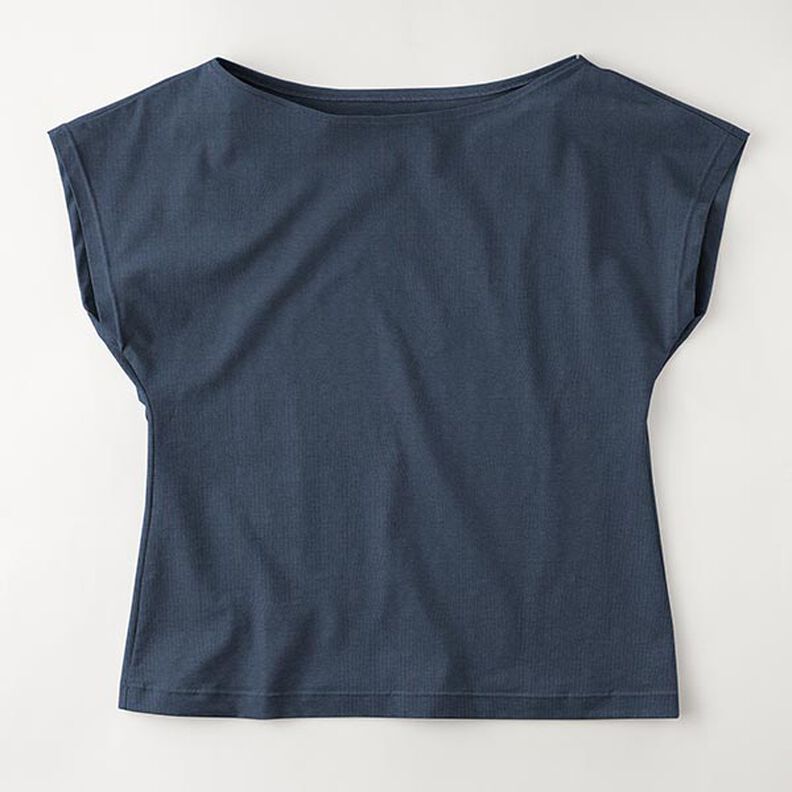 jersey di cotone medio tinta unita – blu notte,  image number 8