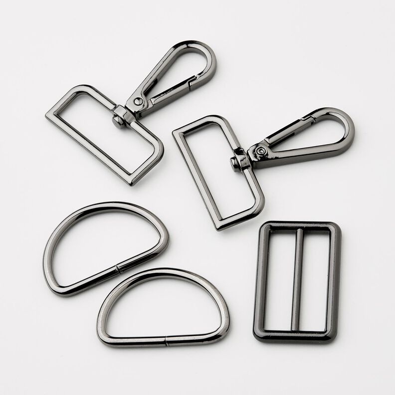 accessori per borse set [ 5-pezzi | 38 mm] &ndash; antracite,  image number 1