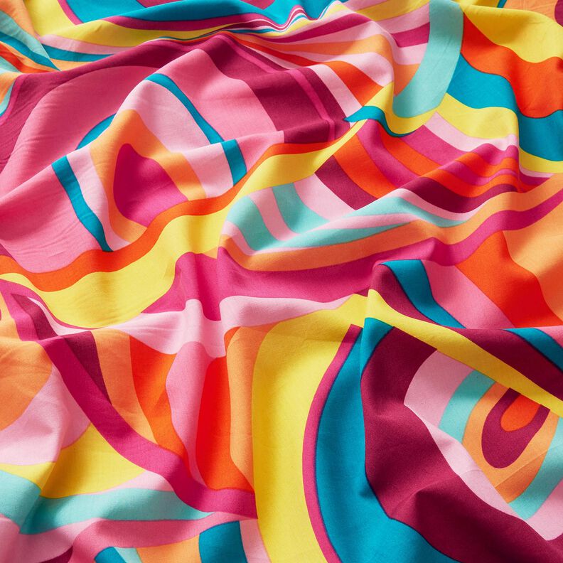 Voile di viscosa e cotone con anelli astratti – violetto pastello/azzurro, image number 2