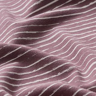 jersey di cotone, righe scarabocchiate – melanzana | Resto 50cm, 