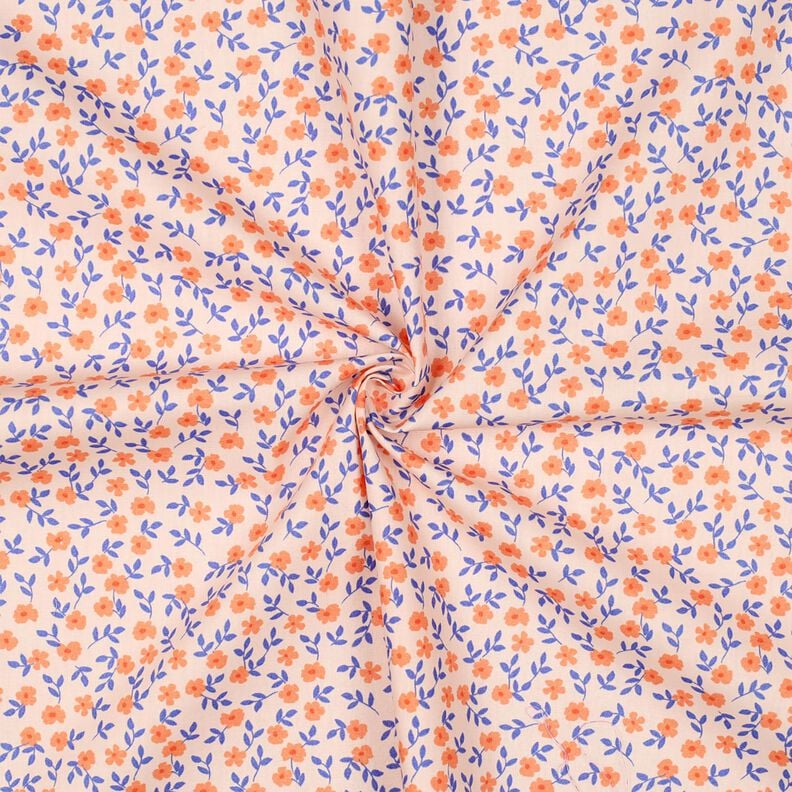 GOTS popeline di cotone fiorellini | Poppy Fabrics – naturale/arancio pesca, image number 4