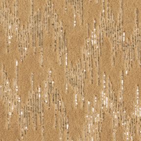Tessuto in maglia per cappotto con righe di paillettes – beige, 