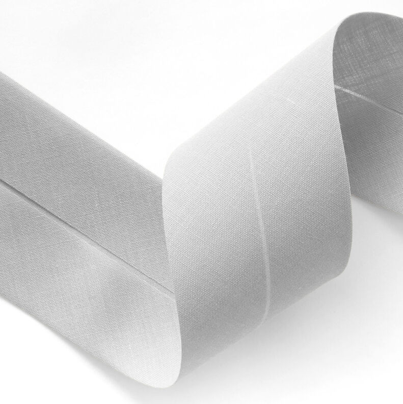 Nastro in sbieco Polycotton [50 mm] – grigio argento,  image number 2
