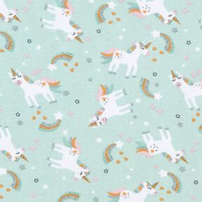 jersey di cotone Unicorno e arcobaleno – blu ghiaccio, 