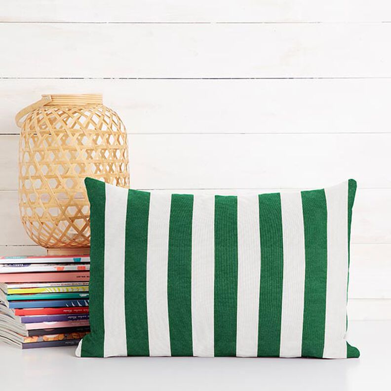 tessuto arredo tessuti canvas strisce – verde/bianco,  image number 7