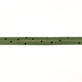 Nastro in sbieco triangoli [20 mm] – verde oliva/nero, 