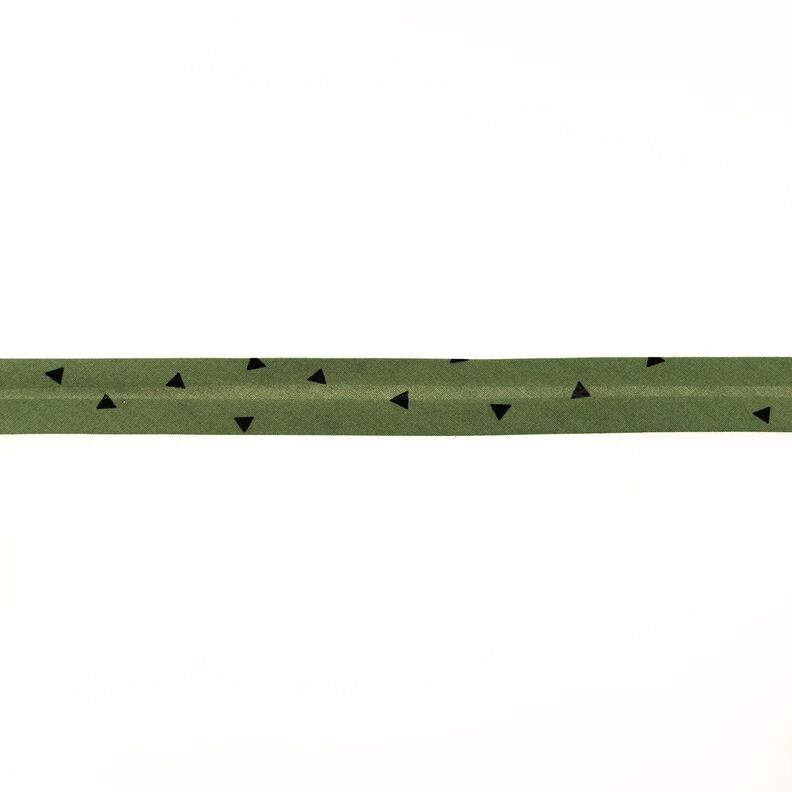 Nastro in sbieco triangoli [20 mm] – verde oliva/nero,  image number 1