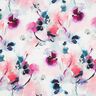 Tessuto di viscosa Acquarello di fiori astratti in stampa digitale – rosa chiaro/turchese,  thumbnail number 1