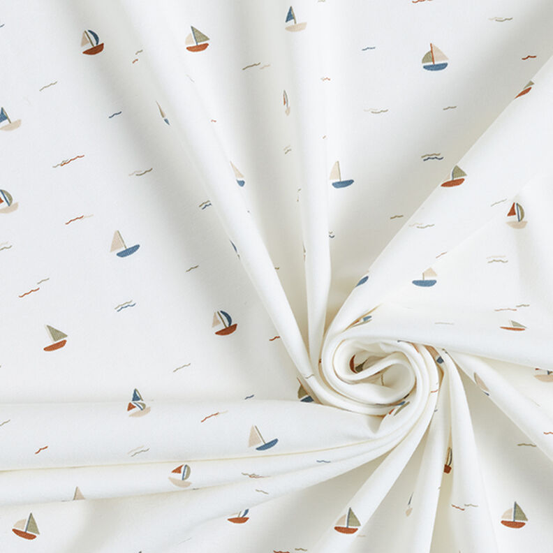 jersey di cotone Barca a vela – bianco lana | Resto 100cm,  image number 3